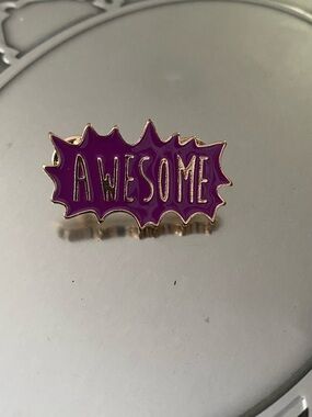 Purple "AWESOME" Enamel Pin